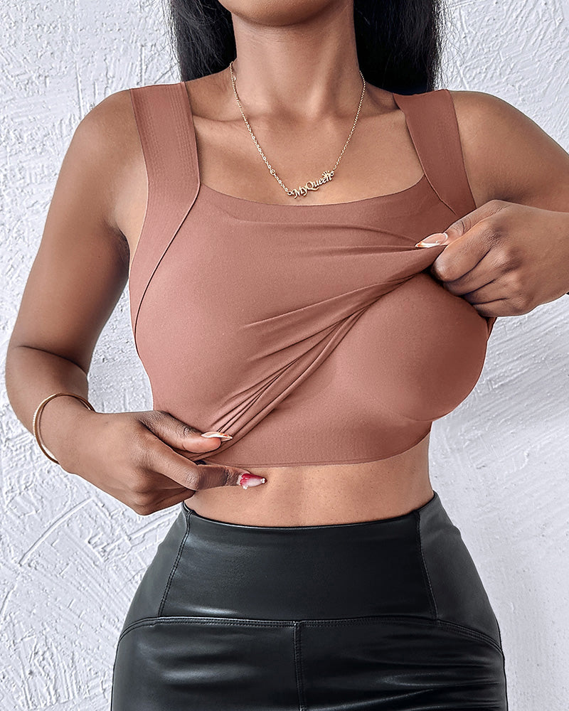 U Neck Sleeveless Skinny Tank Casual Top