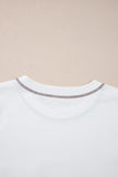 White RODEO Horseshoe Embroidered Patch Pocket T Shirt