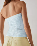 Jacquard Bandeau High Strechy Shapewear Bandeau Sexy Breathable Sleeveless Top