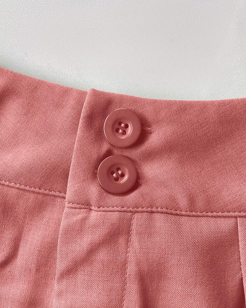 2 Pieces Summer Outfits V Neck Sleeveless Ruched Tank and Casual Pocket Design Shorts Set