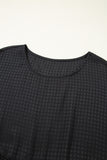 Black Textured Ruffled Sleeve Babydoll Plus Dress