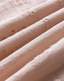 U Neck Spaghetti Strap Eyelet Embroidery Cami Top Double Layer Scallop Hem Casual Tank