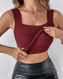 U Neck Sleeveless Skinny Tank Casual Top