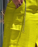 Round Neck Sleeveless Top Slit Skirt Set