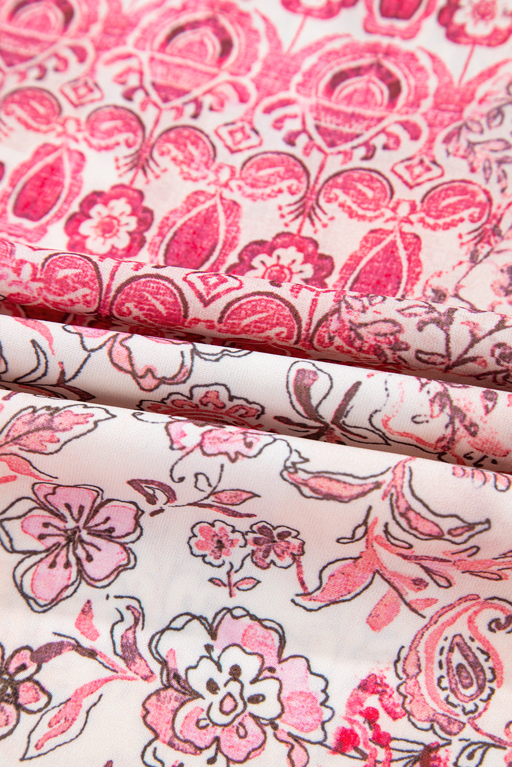 Red Boho Pattern Print Tassel Drawstring High Waist Maxi Dress