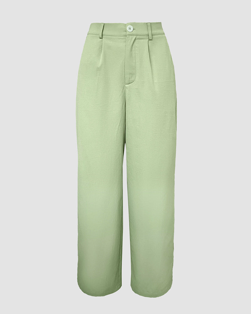 2 Pieces Outfit Sleeveless Elastic Strap Asymmetrical Hem Tied Detail Cami Top and Casual Elastic Back Waist Wide Leg Pleated Pants Set