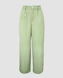 2 Pieces Outfit Sleeveless Elastic Strap Asymmetrical Hem Tied Detail Cami Top and Casual Elastic Back Waist Wide Leg Pleated Pants Set