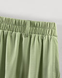 2 Pieces Outfit Sleeveless Elastic Strap Asymmetrical Hem Tied Detail Cami Top and Casual Elastic Back Waist Wide Leg Pleated Pants Set