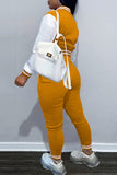 Fashion Casual Patchwork Letter Long Sleeve Two Pieces