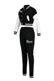 Fashion Casual Patchwork Letter Long Sleeve Two Pieces