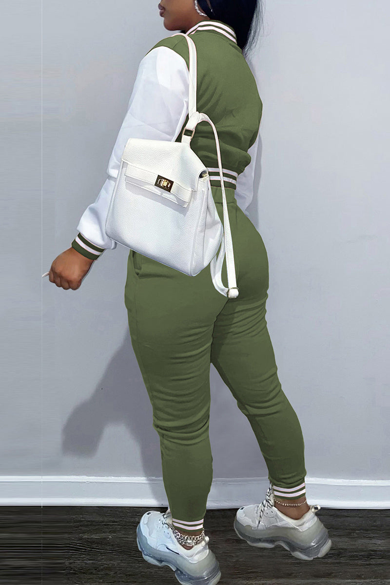 Fashion Casual Patchwork Letter Long Sleeve Two Pieces