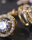 1pair Round Shaped Rhinestone Earrings