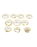10PCS/Set Rhinestone Pearls Decor Star Moon Geo Pattern Boho Ring