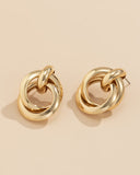 1pair Cross Round Shaped Hoop Earrings