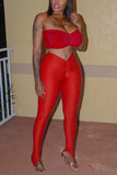 sexy fashion strapless two pieces set