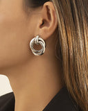 1pair Cross Round Shaped Hoop Earrings
