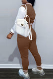 Fashion Casual Patchwork Letter Long Sleeve Two Pieces