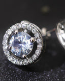 1pair Round Shaped Rhinestone Earrings