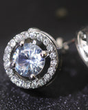1pair Round Shaped Rhinestone Earrings