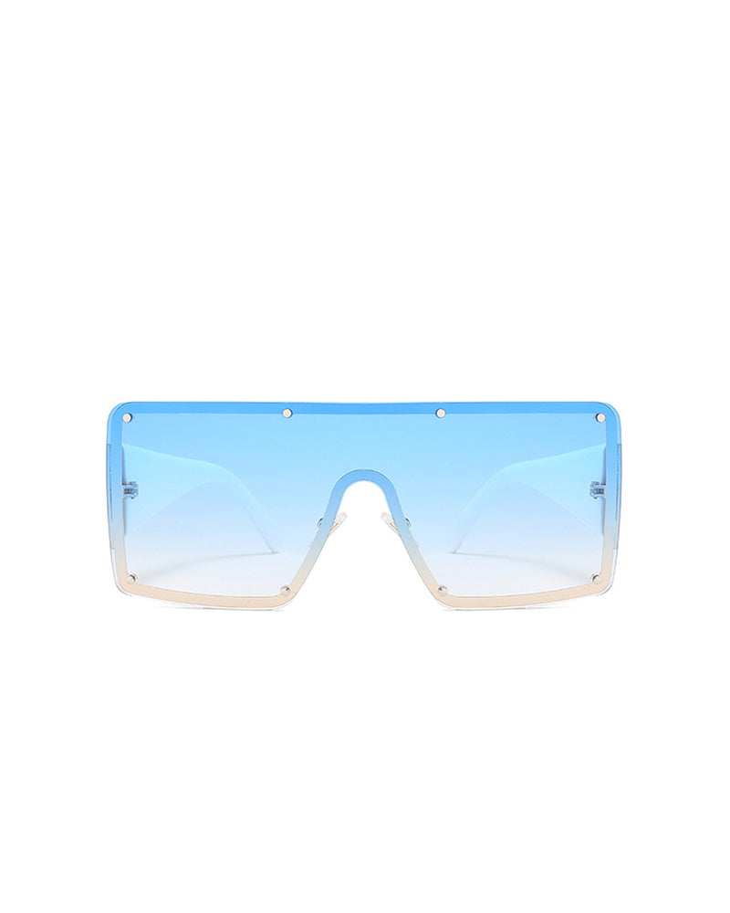 1Pair Quilted Decor Rimless Tinted Lens Sunglasses