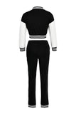 Fashion Casual Patchwork Letter Long Sleeve Two Pieces