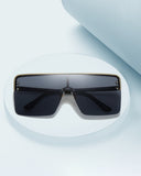 1Pair Half Metal Frame Ombre Lens Flat Top Sunglasses