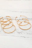Gold 7pcs/set Textured Plated Open Alloy Bangle Set