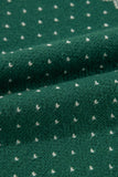 Green Christmas Snowflake Dotted Print Round Neck Sweater