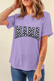 Wisteria Checkerboard MAMA Graphic Crewneck Tee