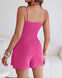 Bandeau Spaghetti Strap Ruched Jumpsuit Casual Slim Fit Romper
