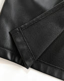Cowl Neck Sleevless Slim Fit Sexy Ruched PU Leather Dress