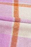 Purple Corduroy Pockets Brushed Checkered Shacket