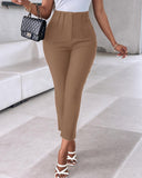 High Waist Cropped Work Pants