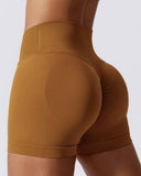 Overlap Waist Butt Lifting Running Active Shorts