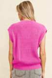 Bright Pink Western Horse Embroidered Round Neck Sweater Tee