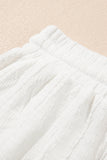 Jet Stream Textured Patched Pocket Short Sleeve Top Drawstring Shorts Set