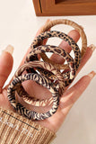 Light French Beige 5Pcs/Set Animal Pattern High Elastic Hair Tie