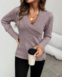 Shawl Collar Button Decor Knit Sweater