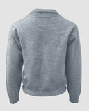 Floral Applique & Pearls Decor Round Neck Single Breasted Knit Cardigan Casual Sweater Coat