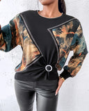 Abstract Tie Dye Pattern Pullover Sweater Cewneck Long Sleeve Tops