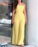 One Shoulder Thick Strap Mental Buckle Jumpsuit
