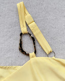One Shoulder Thick Strap Mental Buckle Jumpsuit