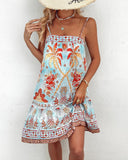 Coconut Tree Pineapple Print Cami Dress