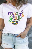 Orchid Petal mardi gras Flower Patched Graphic Plus Size T Shirt