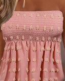 Swiss Dot Shirred Bandeau Tank Top