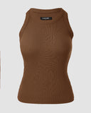ChicMe Built in Bra Ribbed Round Neck Tank Top