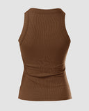 ChicMe Built in Bra Ribbed Round Neck Tank Top