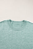 Moonlight Jade Colorblock Contrasting Edge Crewneck Sweater