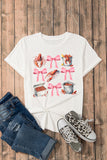 White Crawfish Boil Bow Graphic Crewneck Tee