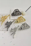 Gold Spider Web Shape Plated Halloween Hair Clip